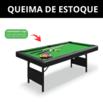 Mesa de Bilhar Dobrável em MDF Reforçado - Suporta até 100kg + Kit Completo de Brinde